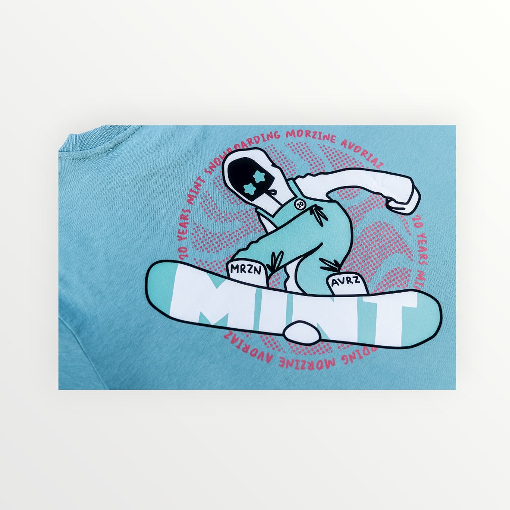Kids Crotty Snowboarder Tee in teal