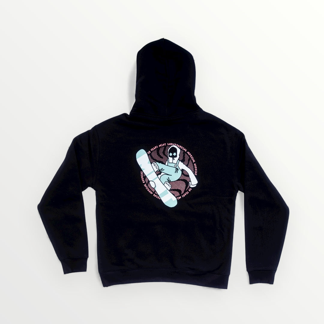 Adults Crotty Snowboarder Hoodie in ink blue